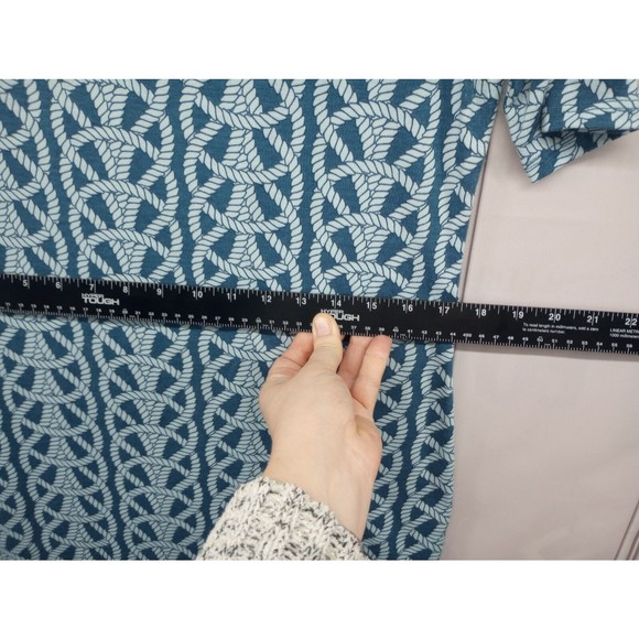 NWOT LuLa Roe Dress Women's SZ L Casual Nautical Rope Pattern Blue Shift Beachy - Picture 11 of 16